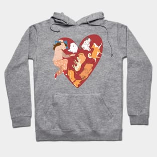 Valentines Day With My Dogs - Dog Lover Hoodie